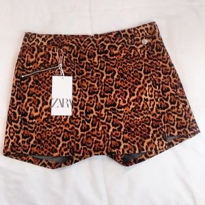 ZARA animal cheetah print skirt L